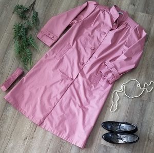 Vintage 80s Shimmering Belted Long Trench Coat